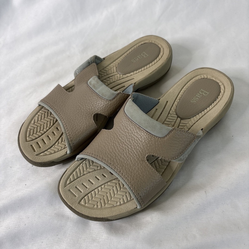 Vtg Y2K Bass Cabana Comfort Slide Sandals Women's 6.5 H Strap Granola Gorpcore
